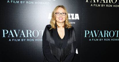 Nicoletta Mantovani, viuda de Luciano Pavarotti, en el estreno del documental 'Pavarotti', en Nueva York en mayo.