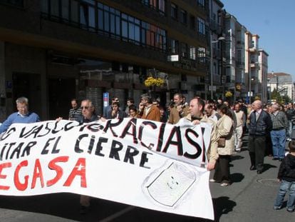 Trabajadores de Cegasa en una moviliozacion de 2009