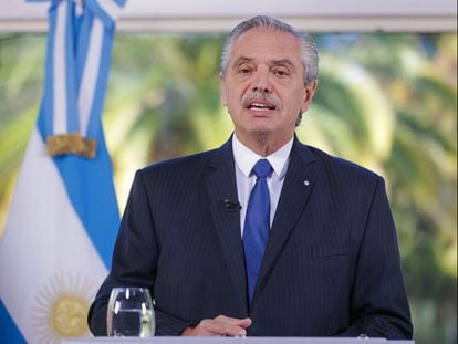 El presidente de Argentina, Alberto Fernández, esta semana durante una comparecencia.