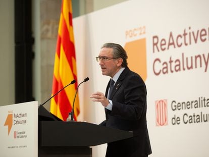 El consejero de Economía y Finanzas de la Generalitat, Jaume Giró, en el Parlament.