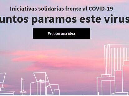 Página web del Ayuntamiento de Madrid 'Madrid sale al balcón', destinada a canalizar iniciativas vecinales frente a la crisis sanitaria del coronavirus