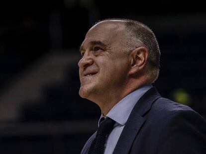 Pablo Laso, en un partido de Euroliga