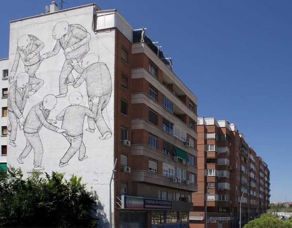 The mural by urban artist Blu disappears in Madrid Río due to renovations to a house |  Madrid