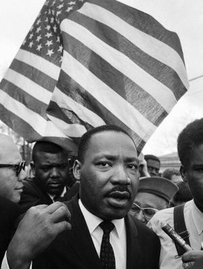 Martin Luther King en la Marcha de Selma, en 1965.
