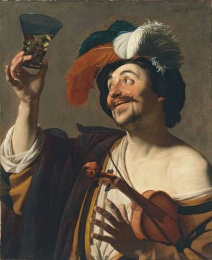 'El violinista alegre con un vaso de vino', de Gerrit van Honthorst, en el Museo Nacional Thyssen-Bornemisza.