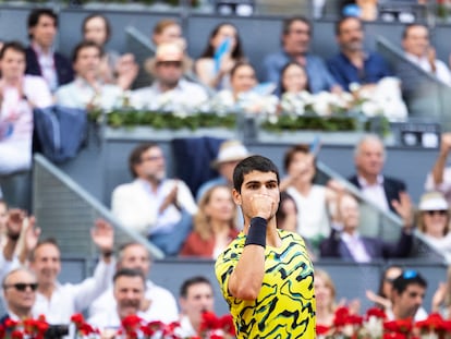 Carlos Alcaraz, durante la final del Masters de Madrid.