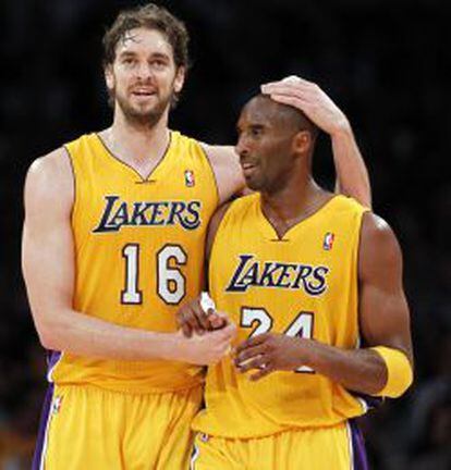Gasol y Bryant, cuando jugaban en Los Ángeles Lakers