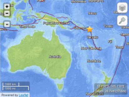 Localización del terremoto.