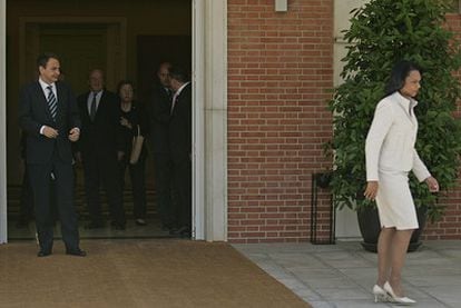 The Bush administration's secretary of state, Condoleezza Rice, leaves the Moncloa prime ministerial residence after a meeting with Prime Minister Zapatero in 2007.