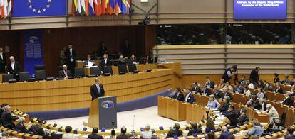 Intervenci&oacute;n del rey Guillermo de Holanda en la Euroc&aacute;mara.