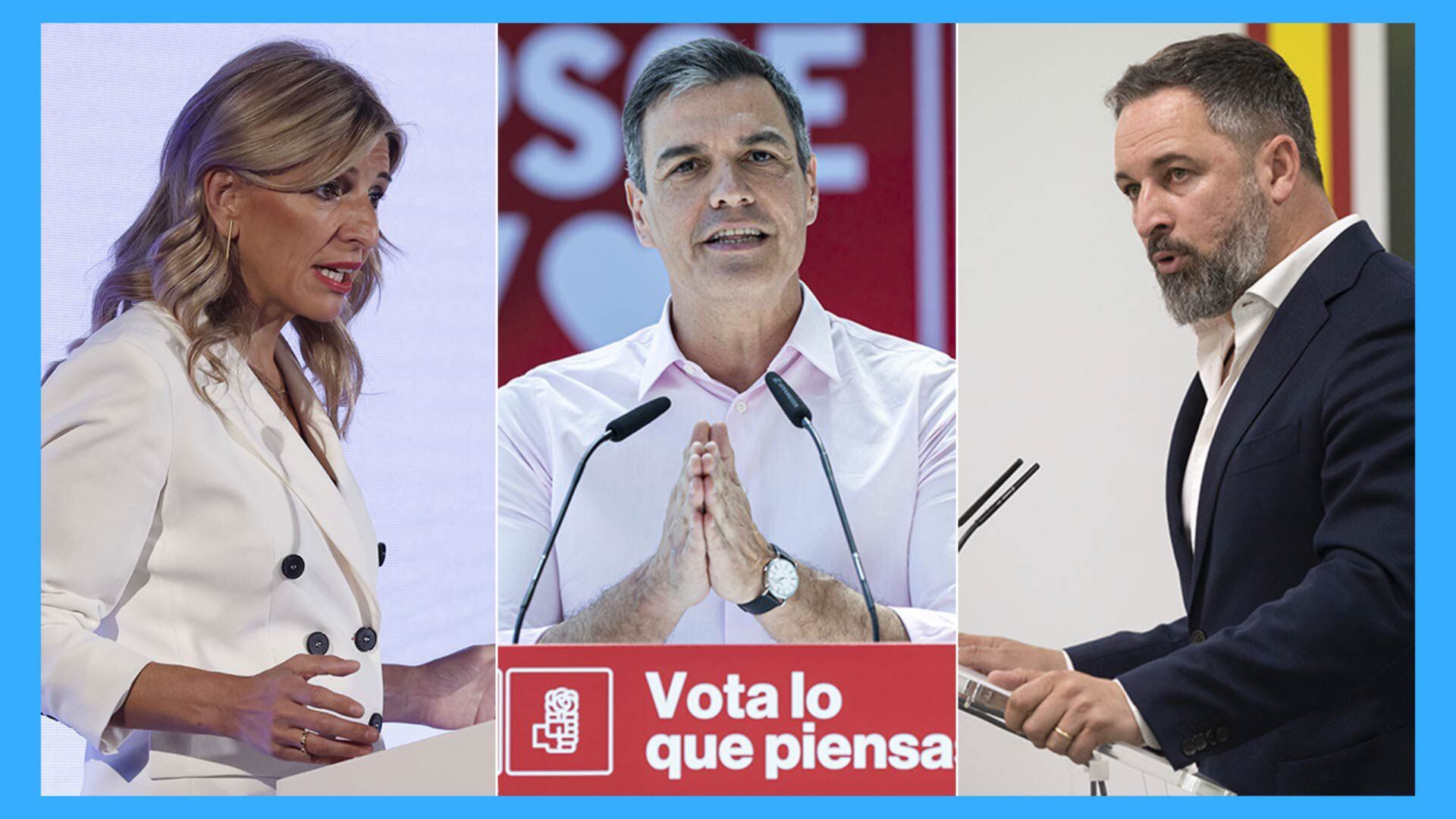 Debate electoral, en directo | Sánchez y Díaz confrontan modelos con Abascal en el último debate sin Feijóo