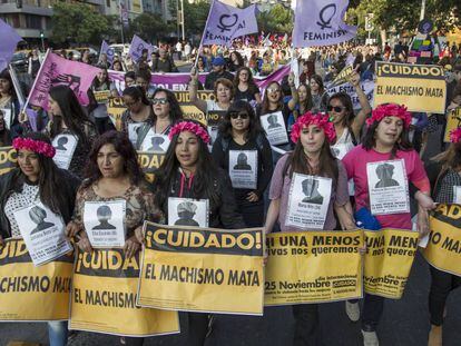 Una protesta contra la violencia de género, el pasado 25 de noviembre en Santiago de Chile.