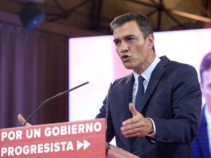 El presidente del Gobierno en funciones, Pedro Sánchez, presenta ayer la propuesta política para su investidura.