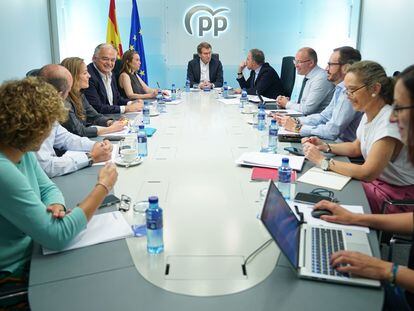 Alberto Núñez Feijóo, preside este lunes el comité de dirección del PP en la sede nacional, en Madrid.