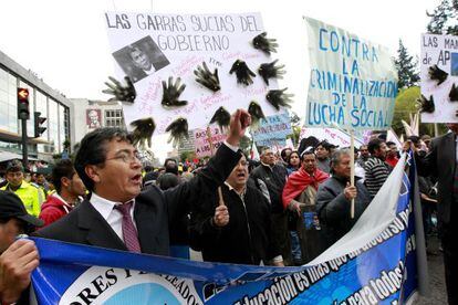 Manifestación en Quito en septiembre pasado contra la política del Gobierno.