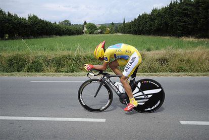 Alberto Contador, durante la tercera etapa de la Dauphiné