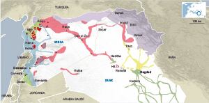 Mapa del ISIS y los bombardeos aéreos en Siria e Irak