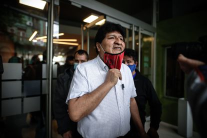 El expresidente de Bolivia Evo Morales tras una rueda de prensa en Buenos Aires.