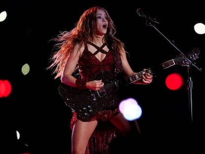 Shakira durante la presentación del Super Bowl, en Miami (Estados Unidos), en febrero de 2020.  