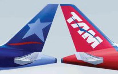 Logotipo de LAN y TAM, las marcas de Latam Airlines.