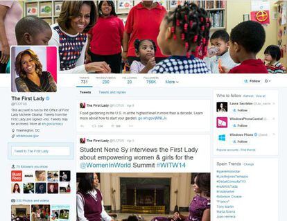 Perfil de Michelle Obama con el dise&ntilde;o renovado.