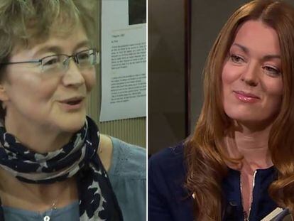 Ellen Mattson, a la izquierda, y Anne Swärd, en dos capturas de vídeo.
