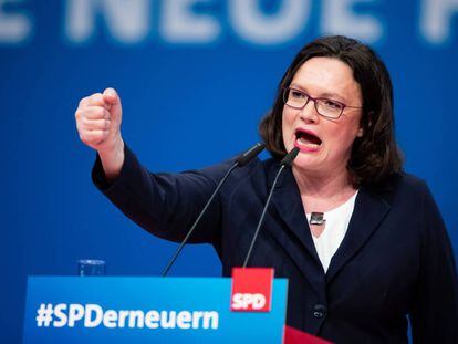Andrea Nahles, la nueva presidenta del SPD.
