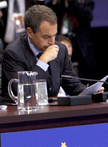Rodríguez Zapatero, en un momento de la reunión.
