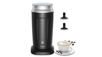  Espumador de leche, vaporizador eléctrico de leche con  funcionalidad caliente o fría, espumador de leche automático y calentador,  acero inoxidable plateado, fabricante de espuma para café, capuchino y :  Hogar y