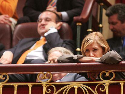 La esposa del presidente del Gobierno, Sonsoles Espinosa, en la tribuna de invitados del Congreso.