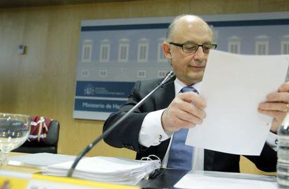 El ministro de Hacienda, Cristóbal Montoro, durante una reunión del Consejo de Política Fiscal y Financiera
