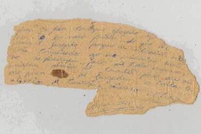 Mensaje en papel de Arquímedes a su madre/ Aprodeh.