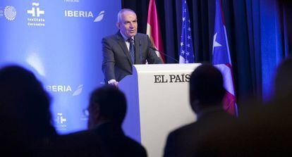 Antonio Caño, director de EL PAÍS, durante su intervención en 'Puerto Rico Destino global'.