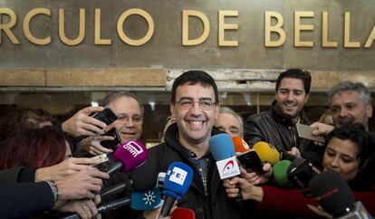 El portavoz de la gestora del PSOE, Mario Jiménez, el domingo en Madrid.