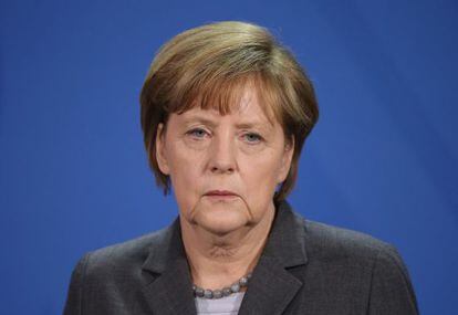 La canciller Merkel este viernes en Berlín.