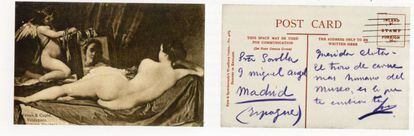 Postal enviada por Sorolla a su mujer, Clotilde, desde Londres.