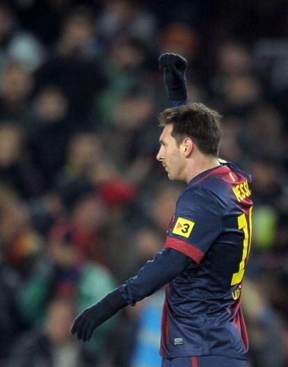 Messi celebra el segundo gol.