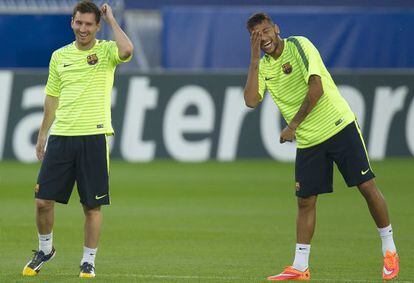 Messi y Neymar, en el Parque de los Príncipes.