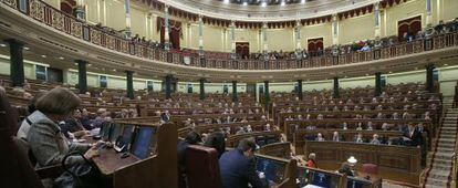 El hemiciclo, durante una sesión de control al Gobierno.