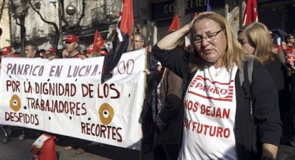Protesta de trabajadores de Panrico.