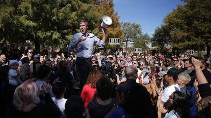 Beto O’Rourke, candidato demócrata en Texas, en un mitin de campaña en la localidad de Plano.