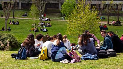 Estudiantes en el campus de Bellaterra de la UAB.