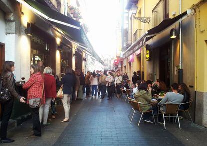 La calle Cervantes del centro de León.