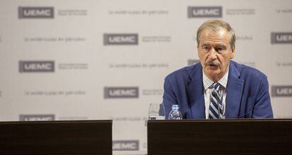 El expresidente de México Vicente Fox, en una conferencia en Valladolid.