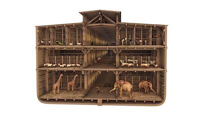 Reconstrucción en 3D del Arca de Noé, a partir de la entrada en la 'Enciclopedia', incluida en 'El libro del Génesis liberado'.