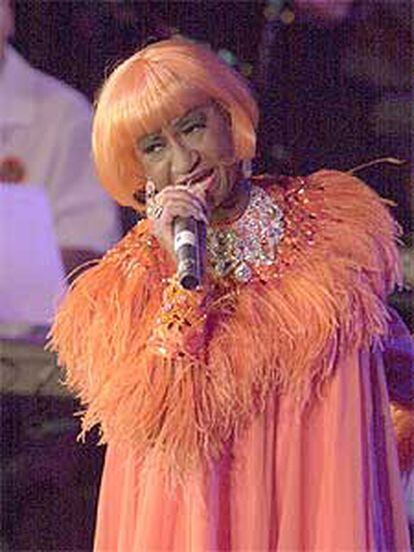 Celia Cruz, durante un concierto ofrecido en 2001 en Madrid.