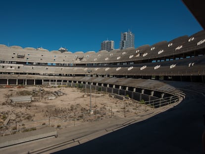 Interior del Nuevo Mestalla, este jueves.