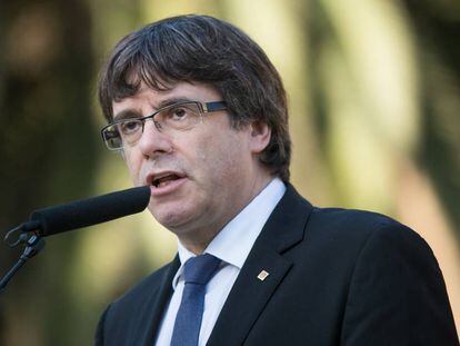 El presidente de la Generalitat, Carles Puigdemont, el pasado 15 de octubre