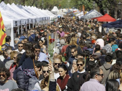 Ambiente durante la Diada de Sant Jordi