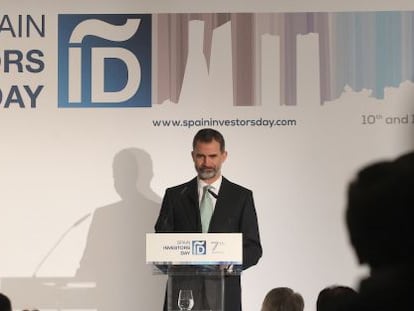 Felipe VI, ayer en el Spain Investors Day.